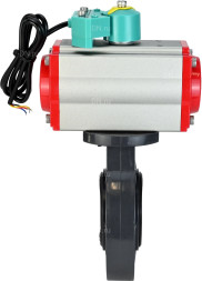 Затвор дисковый поворотный WBV4242E-2W-Fb-ISO Дн125 Ру10 межфланцевый, корпус - НПВХ, диск - НПВХ, уплотнение - EPDM, с пневмоприводом PA-SA-105 и магнитным переключателем ALS200D