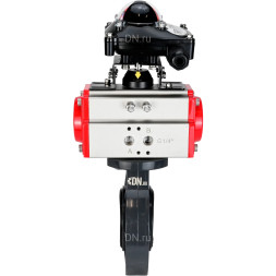 Затвор дисковый поворотный WBV4242E-2W-Fb-ISO Дн50 Ру10 межфланцевый, корпус - НПВХ, диск - НПВХ, уплотнение - EPDM, с пневмоприводом PA-DA-052 и БКВ APL-210N
