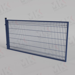 Ворота для 3D забора синие (RAL 5005) 4000х1500 мм распашные