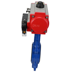 Затвор дисковый поворотный WBV1413E-2W-Fb-H Ду200 Ру16, корпус - чугун GGG50, диск - чугун GGG40, уплотнение - EPDM, с пневмоприводом PA-DA-130 и пневмораспределителем 4M310-08 AC220V