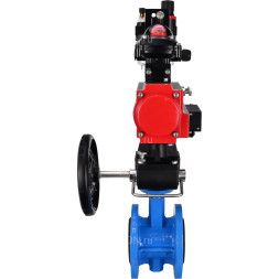 Затвор дисковый поворотный WBV1313E-2W-F-H Ду125 Ру16 фланцевый, корпус - чугун GGG40, диск - чугун GGG40, EPDM, с пневмоприводом PA-DA-130, пневмораспределителем 4M310-08 AC220V, БКВ APL-210N, ручным дублером MON1-250-T26-ISO и БПВ AFC2000