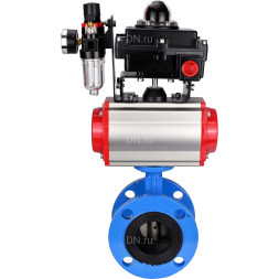 Затвор дисковый поворотный WBV1313E-2W-F-H Ду150 Ру16 фланцевый, корпус - чугун GGG40, диск - чугун GGG40, EPDM, с пневмоприводом PA-DA-130, пневмораспределителем 4M310-08 AC220V, БКВ APL-410N EX и БПВ AFC2000