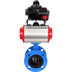 Затвор дисковый поворотный WBV1313E-2W-F-H Ду150 Ру16 фланцевый, корпус - чугун GGG40, диск - чугун GGG40, уплотнение - EPDM, с пневмоприводом PA-DA-130, пневмораспределителем 4M310-08 AC220V и БКВ APL-410N EX