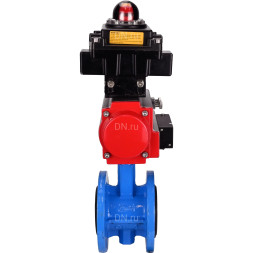 Затвор дисковый поворотный WBV1313E-2W-F-H Ду150 Ру16 фланцевый, корпус - чугун GGG40, диск - чугун GGG40, уплотнение - EPDM, с пневмоприводом PA-DA-130, пневмораспределителем 4M310-08 AC220V и БКВ APL-410N EX
