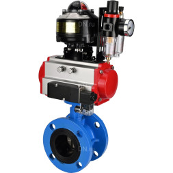Затвор дисковый поворотный WBV1313E-2W-F-H Ду80 Ру16 фланцевый, корпус - чугун GGG40, диск - чугун GGG40, EPDM, с пневмоприводом PA-DA-105, пневмораспределителем 4M310-08 AC220V, БКВ APL-510N EX и БПВ AFC2000