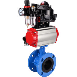 Затвор дисковый поворотный WBV1313E-2W-F-H Ду80 Ру16 фланцевый, корпус - чугун GGG40, диск - чугун GGG40, EPDM, с пневмоприводом PA-DA-105, пневмораспределителем 4M310-08 AC220V, БКВ APL-510N EX и БПВ AFC2000