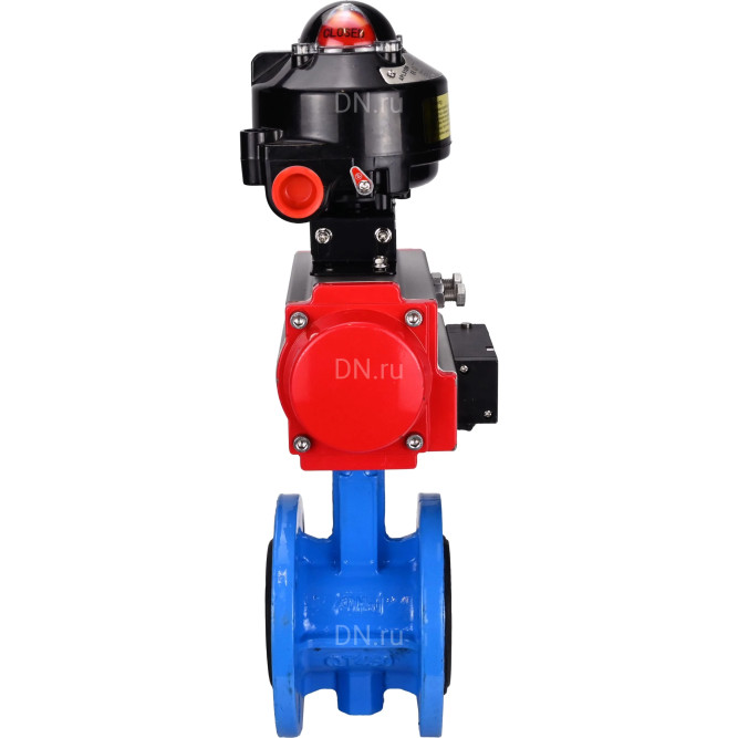 Затвор дисковый поворотный WBV1313E-2W-F-H Ду65 Ру16 фланцевый, корпус - чугун GGG40, диск - чугун GGG40, уплотнение - EPDM, с пневмоприводом PA-DA-105, пневмораспределителем 4M310-08 AC220V и БКВ APL-510N EX в Алматы