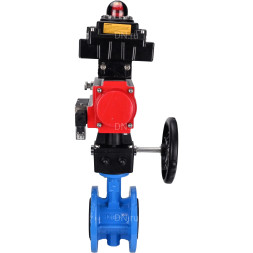 Затвор дисковый поворотный WBV1313E-2W-F-H Ду150 Ру16 фланцевый, корпус - чугун GGG40, диск - чугун GGG40, EPDM, с пневмоприводом PA-DA-130, пневмораспределителем 4M310-08 DC24V, БКВ APL-410N EX и ручным дублером MON1-250-T26-ISO