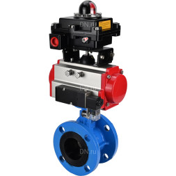 Затвор дисковый поворотный WBV1313E-2W-F-H Ду150 Ру16 фланцевый, корпус - чугун GGG40, диск - чугун GGG40, уплотнение - EPDM, с пневмоприводом PA-DA-130, пневмораспределителем 4M310-08 DC24V и БКВ APL-410N EX