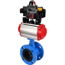 Затвор дисковый поворотный WBV1313E-2W-F-H Ду50 Ру16 фланцевый, корпус - чугун GGG40, диск - чугун GGG40, уплотнение - EPDM, с пневмоприводом PA-DA-105, пневмораспределителем 4M310-08 DC24V и БКВ APL-410N EX