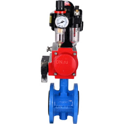 Затвор дисковый поворотный WBV1313E-2W-F-H Ду125 Ру16 фланцевый, корпус - чугун GGG40, диск - чугун GGG40, EPDM, с пневмоприводом PA-DA-130, пневмораспределителем 4M310-08 DC24V, БКВ APL-510N EX и БПВ AFC2000