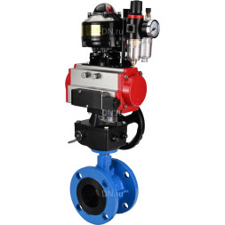Затвор дисковый поворотный WBV1313E-2W-F-H Ду150 Ру16 фланцевый, корпус - чугун GGG40, диск - чугун GGG40, EPDM, с пневмоприводом PA-DA-130, пневмораспределителем 4M310-08 DC24V, БКВ APL-510N EX, ручным дублером MON1-250-T26-ISO и БПВ AFC2000