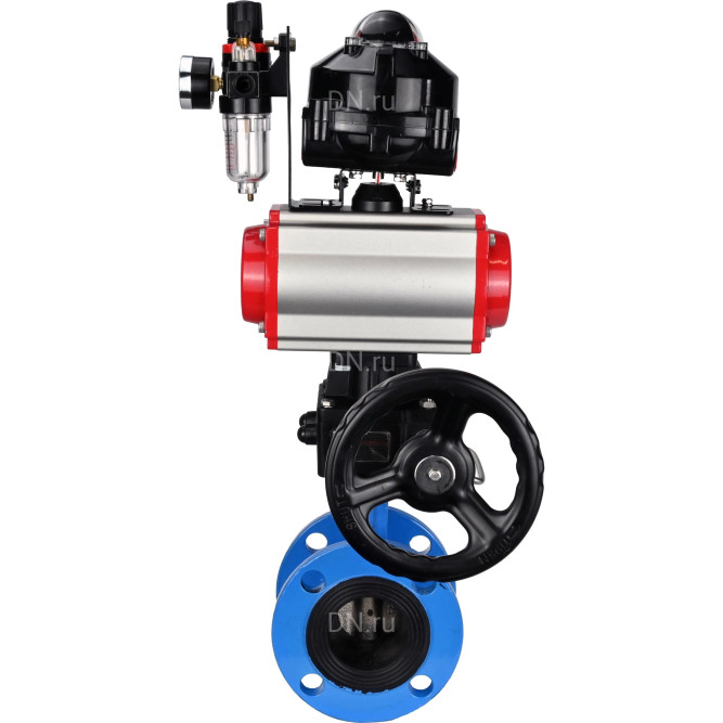 Затвор дисковый поворотный WBV1313E-2W-F-H Ду150 Ру16 фланцевый, корпус - чугун GGG40, диск - чугун GGG40, EPDM, с пневмоприводом PA-DA-130, пневмораспределителем 4M310-08 DC24V, БКВ APL-510N EX, ручным дублером MON1-250-T26-ISO и БПВ AFC2000 в Алматы