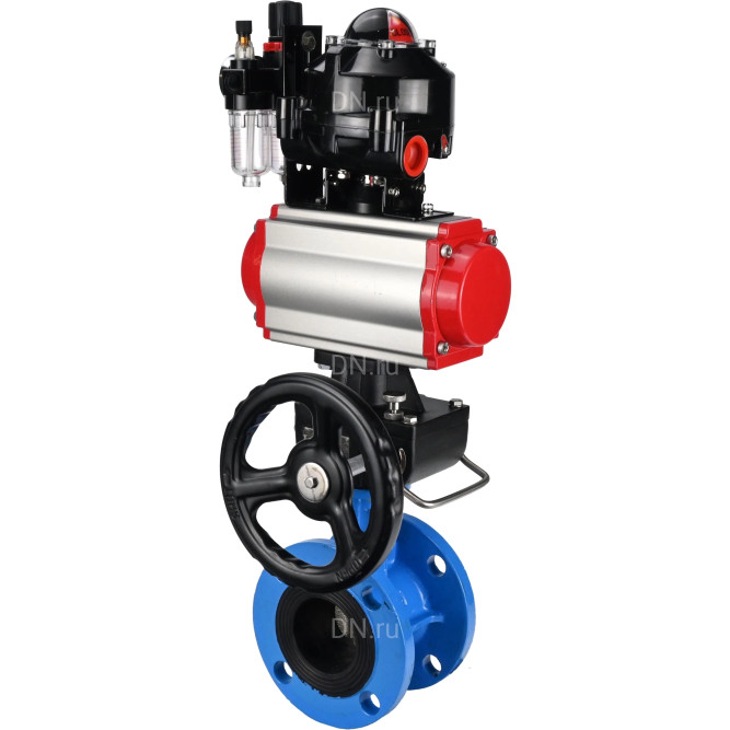 Затвор дисковый поворотный WBV1313E-2W-F-H Ду150 Ру16 фланцевый, корпус - чугун GGG40, диск - чугун GGG40, EPDM, с пневмоприводом PA-DA-130, пневмораспределителем 4M310-08 DC24V, БКВ APL-510N EX, ручным дублером MON1-250-T26-ISO и БПВ AFC2000 в Алматы