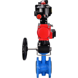 Затвор дисковый поворотный WBV1313E-2W-F-H Ду150 Ру16 фланцевый, корпус - чугун GGG40, диск - чугун GGG40, EPDM, с пневмоприводом PA-DA-130, пневмораспределителем 4M310-08 DC24V, БКВ APL-510N EX, ручным дублером MON1-250-T26-ISO и БПВ AFC2000