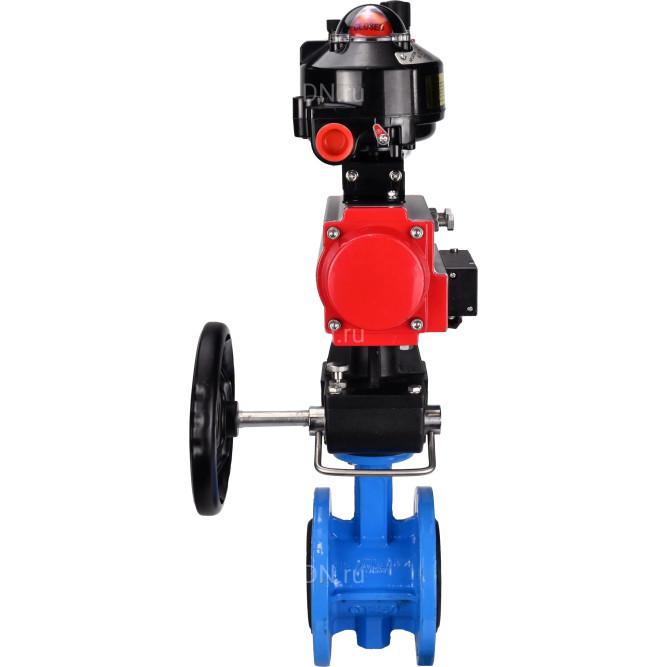 Затвор дисковый поворотный WBV1313E-2W-F-H Ду150 Ру16 фланцевый, корпус - чугун GGG40, диск - чугун GGG40, EPDM, с пневмоприводом PA-DA-130, пневмораспределителем 4M310-08 DC24V, БКВ APL-510N EX, ручным дублером MON1-250-T26-ISO и БПВ AFC2000 в Алматы