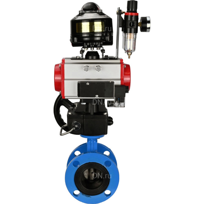 Затвор дисковый поворотный WBV1313E-2W-F-H Ду150 Ру16 фланцевый, корпус - чугун GGG40, диск - чугун GGG40, EPDM, с пневмоприводом PA-DA-130, пневмораспределителем 4M310-08 DC24V, БКВ APL-510N EX, ручным дублером MON1-250-T26-ISO и БПВ AFC2000 в Алматы