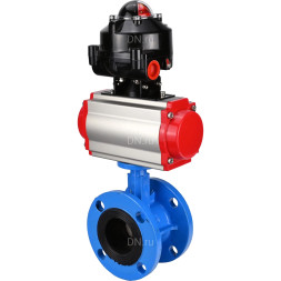 Затвор дисковый поворотный WBV1313E-2W-F-H Ду50 Ру16 фланцевый, корпус - чугун GGG40, диск - чугун GGG40, уплотнение - EPDM, с пневмоприводом PA-DA-105, пневмораспределителем 4M310-08 DC24V и БКВ APL-510N EX