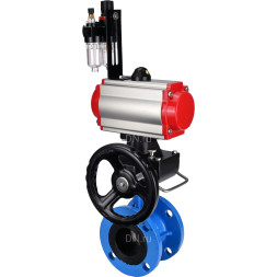Затвор дисковый поворотный WBV1313E-2W-F-H Ду150 Ру16 фланцевый, корпус - чугун GGG40, диск - чугун GGG40, EPDM, с пневмоприводом PA-DA-130, пневмораспределителем 4M310-08 DC24V, ручным дублером MON1-250-T26-ISO и БПВ AFC2000