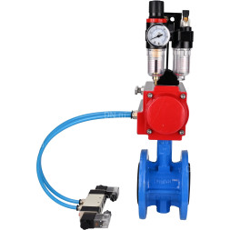 Затвор дисковый поворотный WBV1313E-2W-F-H Ду125 Ру16 фланцевый, корпус - чугун GGG40, диск - чугун GGG40, уплотнение - EPDM, с пневмоприводом PA-DA-130, пневмораспределителем 4V320-08 AC220V и БПВ AFC2000