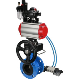 Затвор дисковый поворотный WBV1313E-2W-F-H Ду150 Ру16 фланцевый, корпус - чугун GGG40, диск - чугун GGG40, EPDM, с пневмоприводом PA-DA-130, пневмораспределителем 4V320-08 AC220V, БКВ APL-210N, ручным дублером MON1-250-T26-ISO и БПВ AFC2000