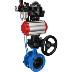 Затвор дисковый поворотный WBV1313E-2W-F-H Ду150 Ру16 фланцевый, корпус - чугун GGG40, диск - чугун GGG40, EPDM, с пневмоприводом PA-DA-130, пневмораспределителем 4V320-08 AC220V, БКВ APL-510N EX, дублером MON1-250-T26-ISO и БПВ AFC2000