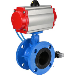 Затвор дисковый поворотный WBV1313E-2W-F-H Ду150 Ру16 фланцевый, корпус - чугун GGG40, диск - чугун GGG40, уплотнение - EPDM, с пневмоприводом PA-DA-130 и пневмораспределителем 4V320-08 AC220V