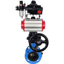Затвор дисковый поворотный WBV1313E-2W-F-H Ду125 Ру16 фланцевый, корпус - чугун GGG40, диск - чугун GGG40, EPDM, с пневмоприводом PA-DA-130, пневмораспределителем 4V320-10 AC220V, БКВ APL-410N EX, ручным дублером MON1-250-T26-ISO и БПВ AFC2000