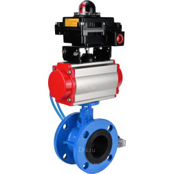 Затвор дисковый поворотный WBV1313E-2W-F-H Ду80 Ру16 фланцевый, корпус - чугун GGG40, диск - чугун GGG40, уплотнение - EPDM, с пневмоприводом PA-DA-105, пневмораспределителем 4V320-10 AC220V и БКВ APL-410N EX
