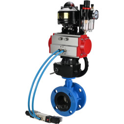 Затвор дисковый поворотный WBV1313E-2W-F-H Ду150 Ру16 фланцевый, корпус - чугун GGG40, диск - чугун GGG40, EPDM, с пневмоприводом PA-DA-130, пневмораспределителем 4V320-10 AC220V, БКВ APL-510N EX, ручным дублером MON1-250-T26-ISO и БПВ AFC2000