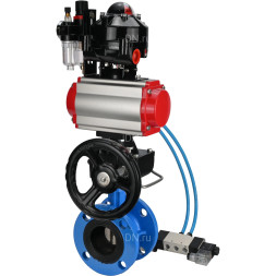 Затвор дисковый поворотный WBV1313E-2W-F-H Ду150 Ру16 фланцевый, корпус - чугун GGG40, диск - чугун GGG40, EPDM, с пневмоприводом PA-DA-130, пневмораспределителем 4V320-10 AC220V, БКВ APL-510N EX, ручным дублером MON1-250-T26-ISO и БПВ AFC2000