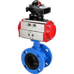 Затвор дисковый поворотный WBV1313E-2W-F-H Ду125 Ру16 фланцевый, корпус - чугун GGG40, диск - чугун GGG40, уплотнение - EPDM, с пневмоприводом PA-DA-130 и БКВ APL-210N