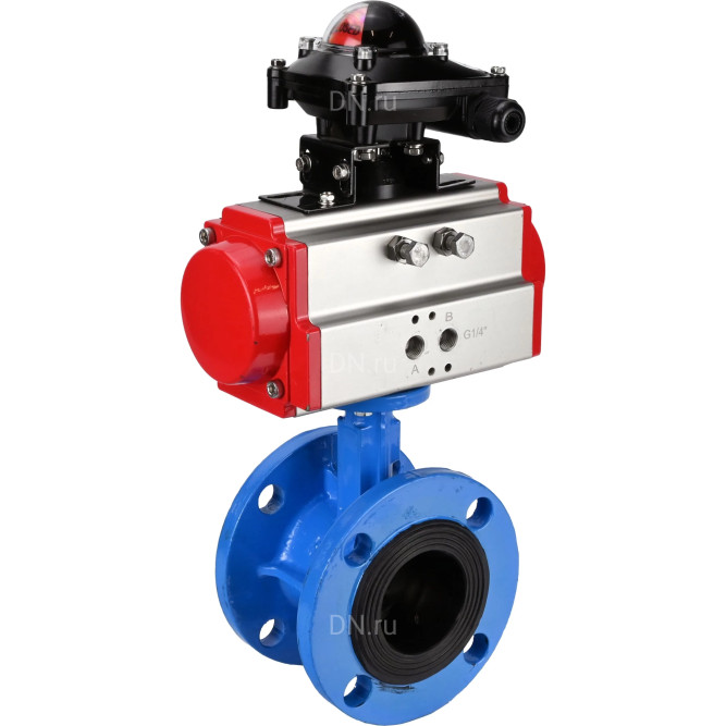 Затвор дисковый поворотный WBV1313E-2W-F-H Ду65 Ру16 фланцевый, корпус - чугун GGG40, диск - чугун GGG40, уплотнение - EPDM, с пневмоприводом PA-DA-105 и БКВ APL-210N в Алматы