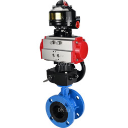 Затвор дисковый поворотный WBV1313E-2W-F-H Ду125 Ру16 фланцевый, корпус - чугун GGG40, диск - чугун GGG40, уплотнение - EPDM, с пневмоприводом PA-DA-130, БКВ APL-510N EX и ручным дублером MON1-250-T26-ISO