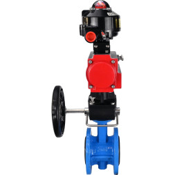 Затвор дисковый поворотный WBV1313E-2W-F-H Ду125 Ру16 фланцевый, корпус - чугун GGG40, диск - чугун GGG40, уплотнение - EPDM, с пневмоприводом PA-DA-130, БКВ APL-510N EX и ручным дублером MON1-250-T26-ISO