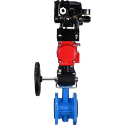 Затвор дисковый поворотный WBV1313E-2W-F-H Ду125 Ру16 фланцевый, корпус - чугун GGG40, диск - чугун GGG40, EPDM, с пневмоприводом PA-DA-130, позиционером YT-1000RSN без обратной связи и ручным дублером MON1-250-T26-ISO