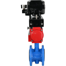 Затвор дисковый поворотный WBV1313E-2W-F-H Ду50 Ру16 фланцевый, корпус - чугун GGG40, диск - чугун GGG40, уплотнение - EPDM, с пневмоприводом PA-DA-105 и позиционером YT-1000RSN без обратной связи