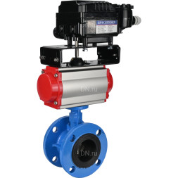 Затвор дисковый поворотный WBV1313E-2W-F-H Ду50 Ру16 фланцевый, корпус - чугун GGG40, диск - чугун GGG40, уплотнение - EPDM, с пневмоприводом PA-DA-105 и позиционером YT-1000RSN без обратной связи