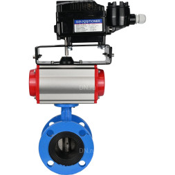 Затвор дисковый поворотный WBV1313E-2W-F-H Ду50 Ру16 фланцевый, корпус - чугун GGG40, диск - чугун GGG40, уплотнение - EPDM, с пневмоприводом PA-DA-105 и позиционером YT-1000RSN без обратной связи