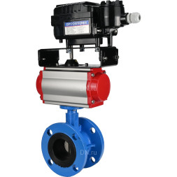 Затвор дисковый поворотный WBV1313E-2W-F-H Ду50 Ру16 фланцевый, корпус - чугун GGG40, диск - чугун GGG40, уплотнение - EPDM, с пневмоприводом PA-DA-105 и позиционером YT-1000RSN без обратной связи