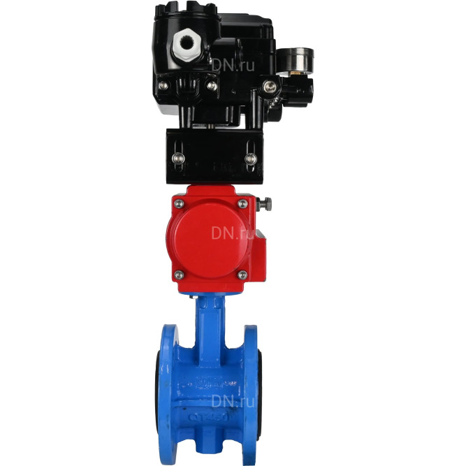 Затвор дисковый поворотный WBV1313E-2W-F-H Ду50 Ру16 фланцевый, корпус - чугун GGG40, диск - чугун GGG40, уплотнение - EPDM, с пневмоприводом PA-DA-105 и позиционером YT-1000RSN без обратной связи в Алматы