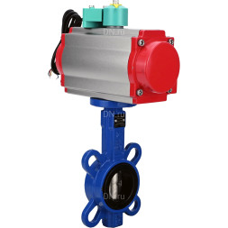 Затвор дисковый поворотный WBV1413E-2W-Fb-H Ду40 Ру16, корпус - чугун GGG50, диск - чугун GGG40, уплотнение - EPDM, с пневмоприводом PA-SA-083, пневмораспределителем 4M310-08 220В NAMUR и магнитным переключателем ALS200D