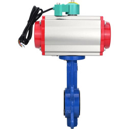 Затвор дисковый поворотный WBV1413E-2W-Fb-H Ду40 Ру16, корпус - чугун GGG50, диск - чугун GGG40, уплотнение - EPDM, с пневмоприводом PA-SA-083, пневмораспределителем 4M310-08 220В NAMUR и магнитным переключателем ALS200D