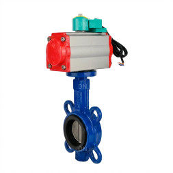 Затвор дисковый поворотный WBV1132N-2W-Fb-H Ду50 Ру16 корпус - чугун GG25, диск - нержавеющая сталь 316L, уплотнение - NBR, с пневмоприводом PA-SA-083 и магнитным переключателем ALS200D