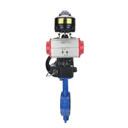Затвор дисковый поворотный WBV1432N-2W-Fb-H Ду100 Ру16, корпус - чугун GGG50, диск - нержавеющая сталь 316L, уплотнение - NBR, с пневмоприводом PA-DA-083 двойного действия, с БКВ APL-510N EX, с ручным дублером MON2-450-T28-ISO