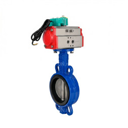 Затвор дисковый поворотный WBV1432N-2W-Fb-H Ду65 Ру16 корпус - чугун GGG50, диск - нержавеющая сталь 316L, уплотнение - NBR, с пневмоприводом PA-SA-105 и магнитным переключателем ALS200D
