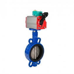 Затвор дисковый поворотный WBV1432N-2W-Fb-H Ду65 Ру16 корпус - чугун GGG50, диск - нержавеющая сталь 316L, уплотнение - NBR, с пневмоприводом PA-SA-105 и магнитным переключателем ALS200D