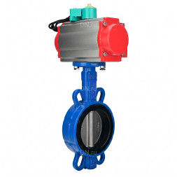 Затвор дисковый поворотный WBV1432N-2W-Fb-H Ду40 Ру16 корпус - чугун GGG50, диск - нержавеющая сталь 316L, уплотнение - NBR, с пневмоприводом PA-SA-083, пневмораспределителем 4M310-08 DC24V и магнитным переключателем ALS200D
