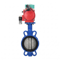 Затвор дисковый поворотный WBV1432N-2W-Fb-H Ду40 Ру16 корпус - чугун GGG50, диск - нержавеющая сталь 316L, уплотнение - NBR, с пневмоприводом PA-SA-083, пневмораспределителем 4M310-08 DC24V и магнитным переключателем ALS200D