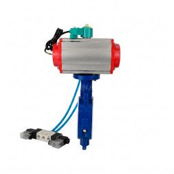 Затвор дисковый поворотный WBV3434Pf-2W-Fb-H Ду65 Ру16 корпус - углеродистая сталь WCB, диск - углеродистая сталь WCB, футерованный PTFE, уплотнение - PTFE, с пневмоприводом PA-SA-105, 4V320-10 AC220V и ALS200D
